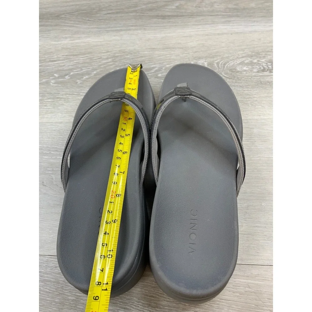 Vionic Women's High Tide II Pewter Gray Platform Sandals 11 Flip Flops Shoes